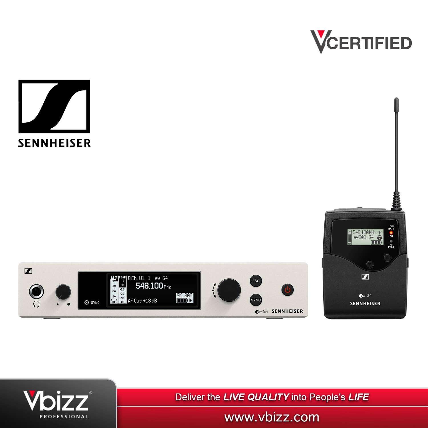 Sennheiser EW300 G4 BASE SK-RC Wireless Microphone System With