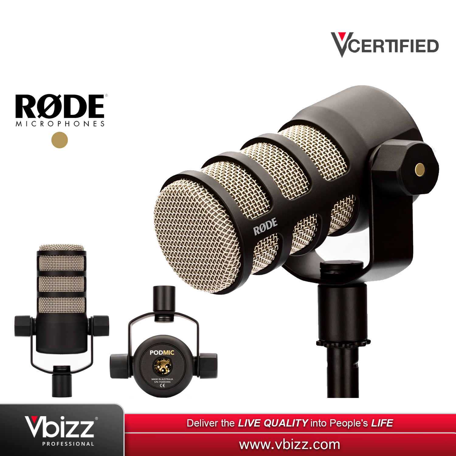 Rode PodMic Dynamic Broadcast Microphone and USB Interface Bundle - Music  Boulevard บริษัท มิวสิค บูเลอวาร์ด จำกัด